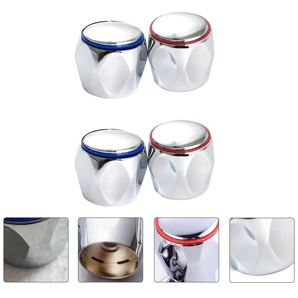 

2 Sets Hot Cold Knob Handle for Home Kitchen Bathroom Washbasin Sink