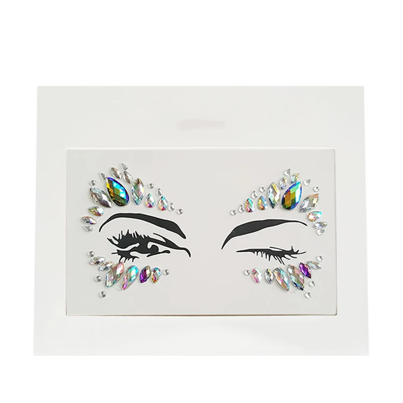 8 шт. 3D Макияж кристалл блеск наклейки в виде драгоценных камней стразы стикер