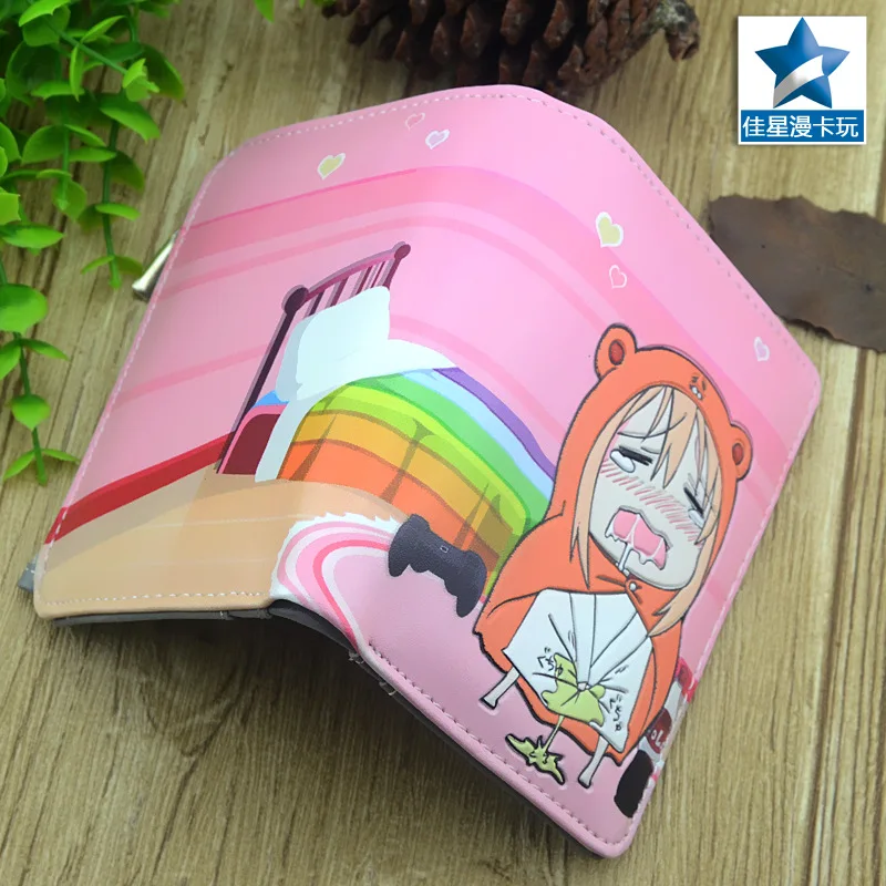 Аниме из PU искусственного короткошерстного оранжевый кошелек бумажник на кнопке