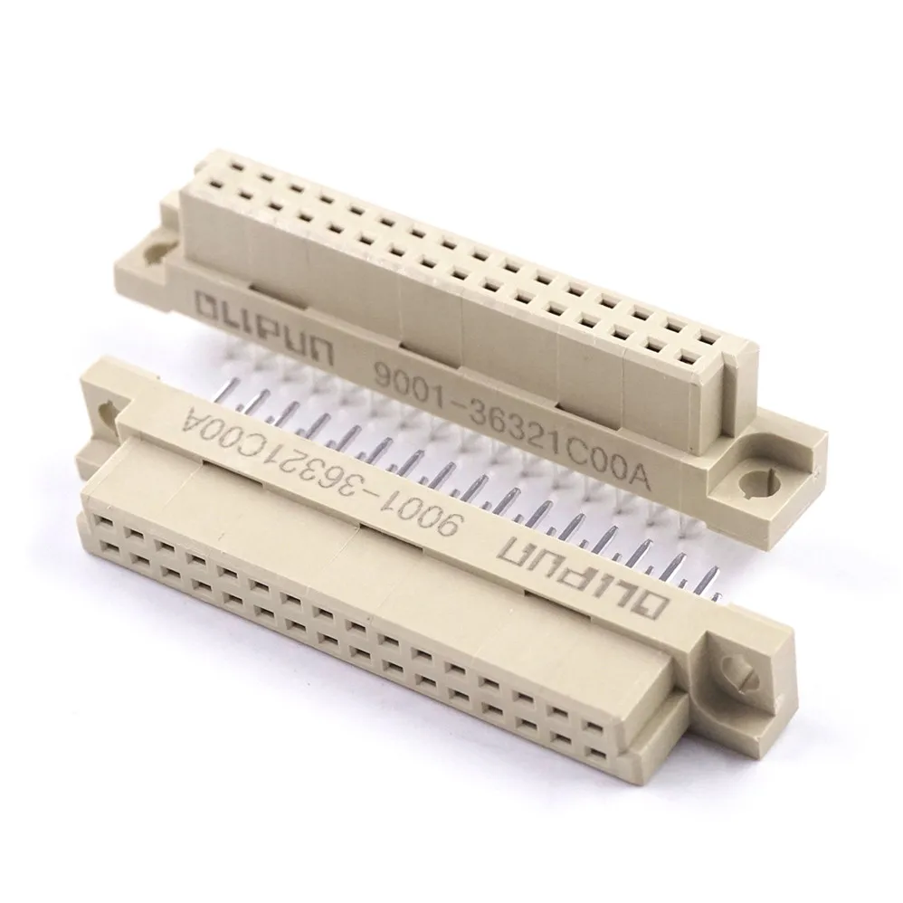 Разъем DIN 100 двухрядный 32 положения гнездовой разъем вертикальное сквозное