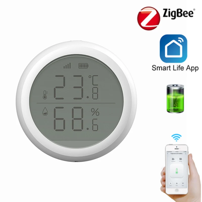 2020 новейший датчик температуры и влажности с ЖК дисплеем работает TuYa ZigBee хаб