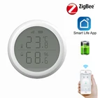 Tuya Smart Home ZigBeeTemperature влажности Сенсор Беспроводной работает с TuYa ZigBee концентратор ЖК-дисплей Экран Дисплей хаб Аккумуляторный приведенный в действие