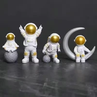 4pcsset resin astronaut figure statue spaceman sculpture educational toys desktop home decoration astronaut model kids gift