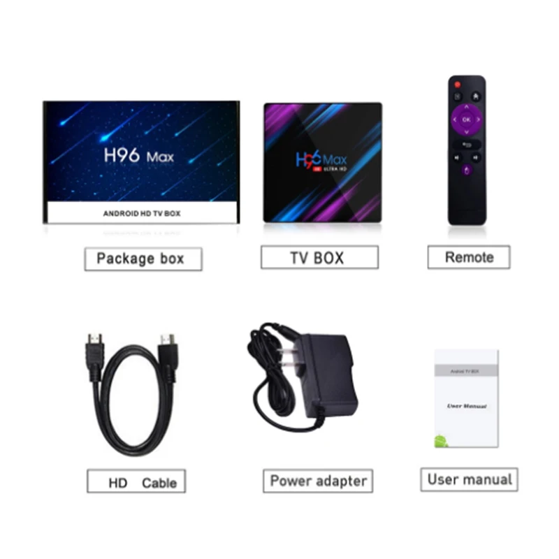 ТВ коробка H96 Max Android 9 0 Smart Декодер каналов кабельного телевидения компьютерной