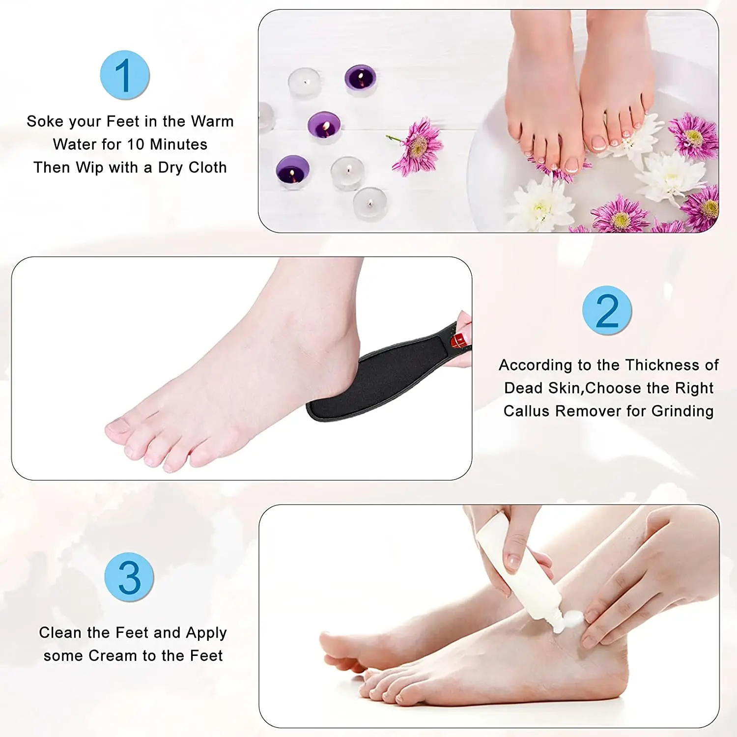 

Electric Feet Callus Remover Kit, Rechargeable Electric Dead Foot File Pedicure Tools for Cracked Heel Calluses and Dead Skin