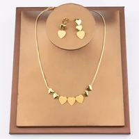 brazilian gold plated jewelry sets italian style luxury thin chain pendant necklace for women indian nigerian earrings wedding
