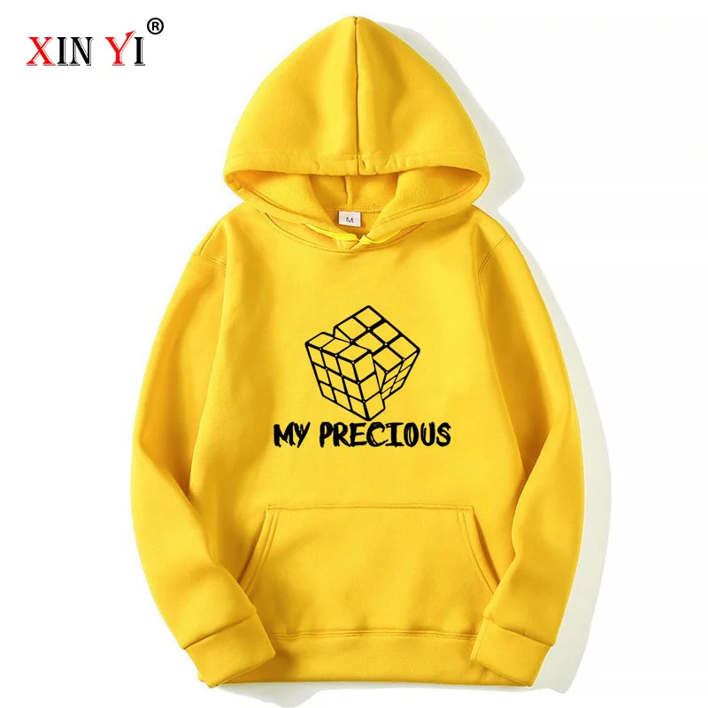 

XIN YI Fashion brand men's hoodie Interesting Rubik's Cube printing Harajuku Fleece Hoodie men's Hooded Men Hoodies sweatshirt
