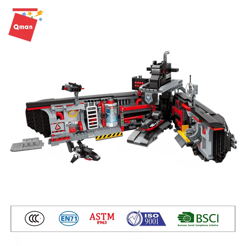 

Mould King Qman Building blocks military series submarine assembly model boy toy