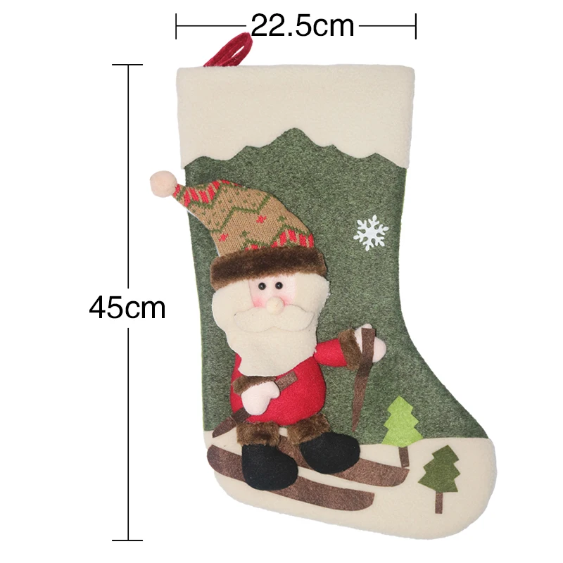 Christmas Stockings Santa Snowman Elk Hang on the Fireplace Atmosphere Ornament Father Gift |
