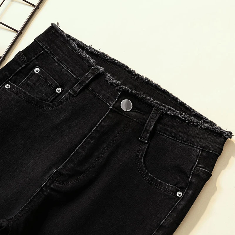 

MAZEROUT Plus Size Button fly Women Jeans High Waist Blue Pants Jeans for Women High Elastic Skinny Stretch Women Pants Lift Hip