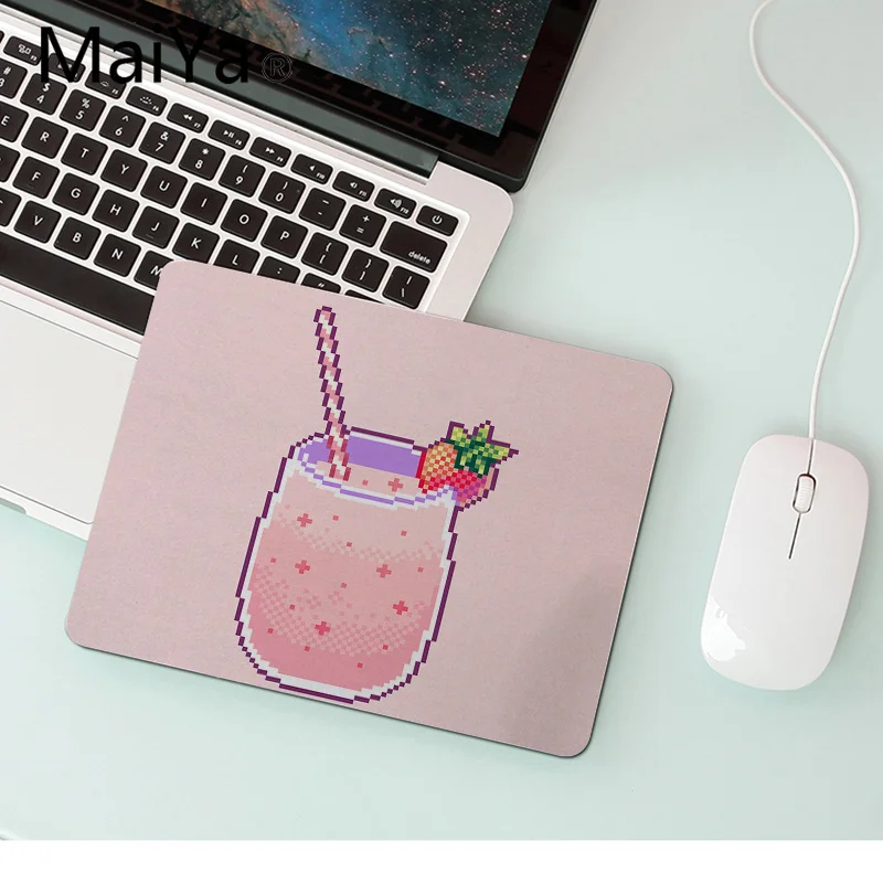 No Lock Edge25x29cm Maiya Высокое качество Kawaii японское клубничное молоко уникальная настольная панель коврик для игровой мыши Лидер продаж подставка под руку мышь - Цвет: No Lock Edge25x29cm