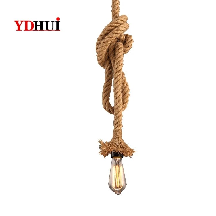 Подвесной светильник на пеньковом канате s Винтаж Ретро промышленный подвесной