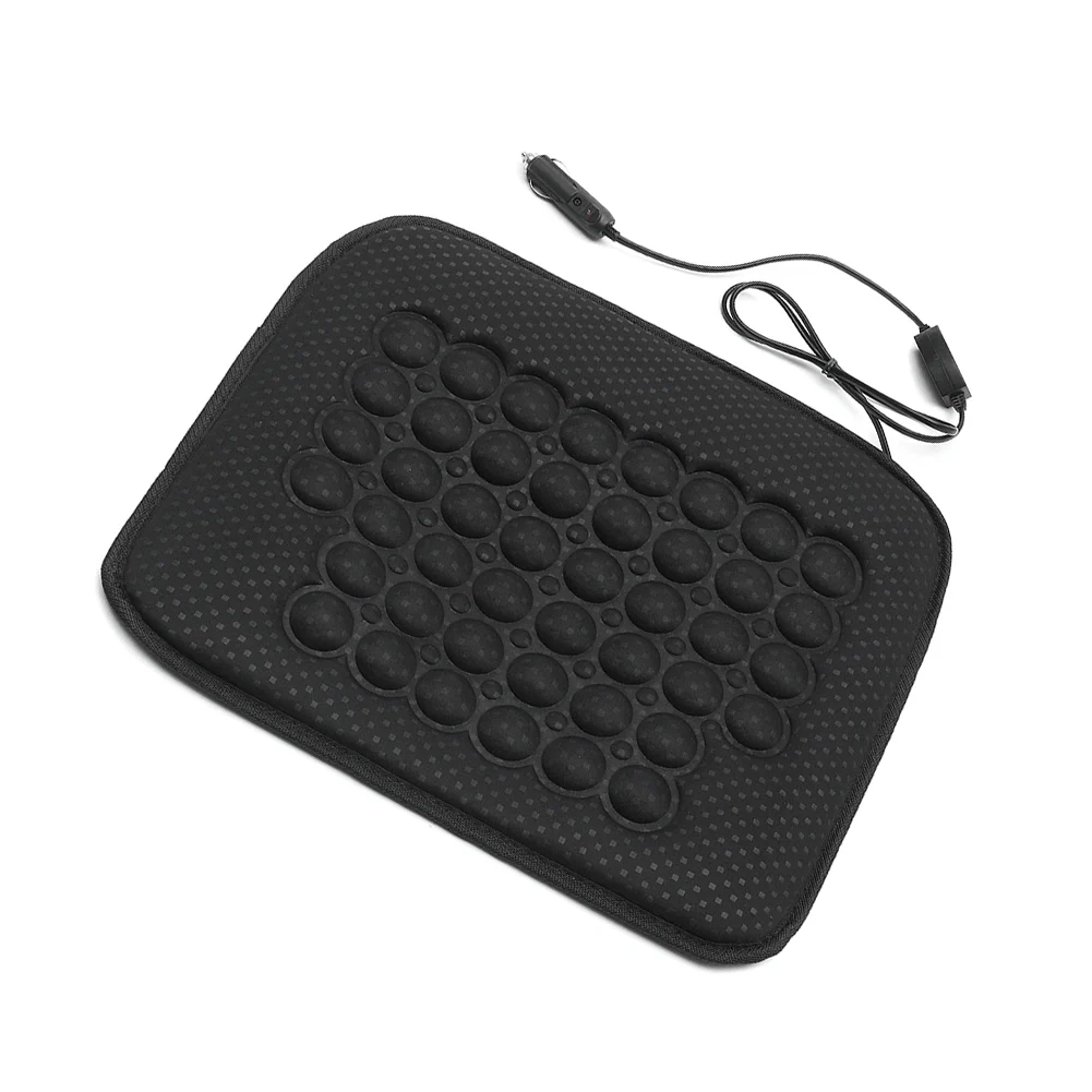

Car Heated Seat Cushion Hot Cover Auto 12V Heat Heater Warmer Pad-winter Black