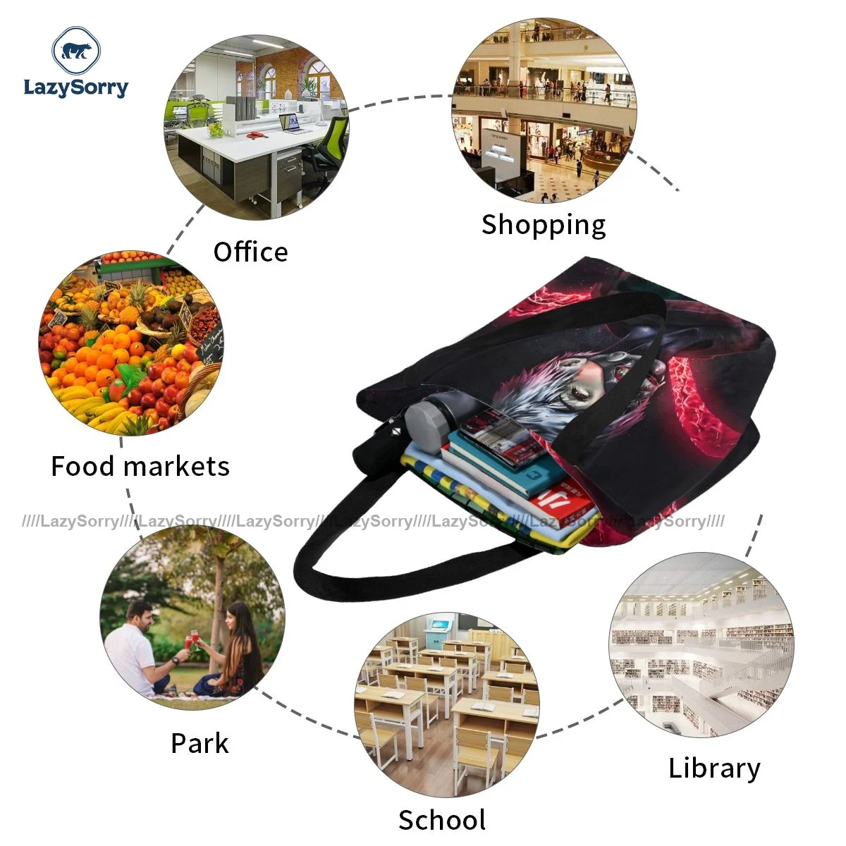 

Kaneki Ken Shopping Bag Shopping Cloth Handbags Female Gift Vintage Bags