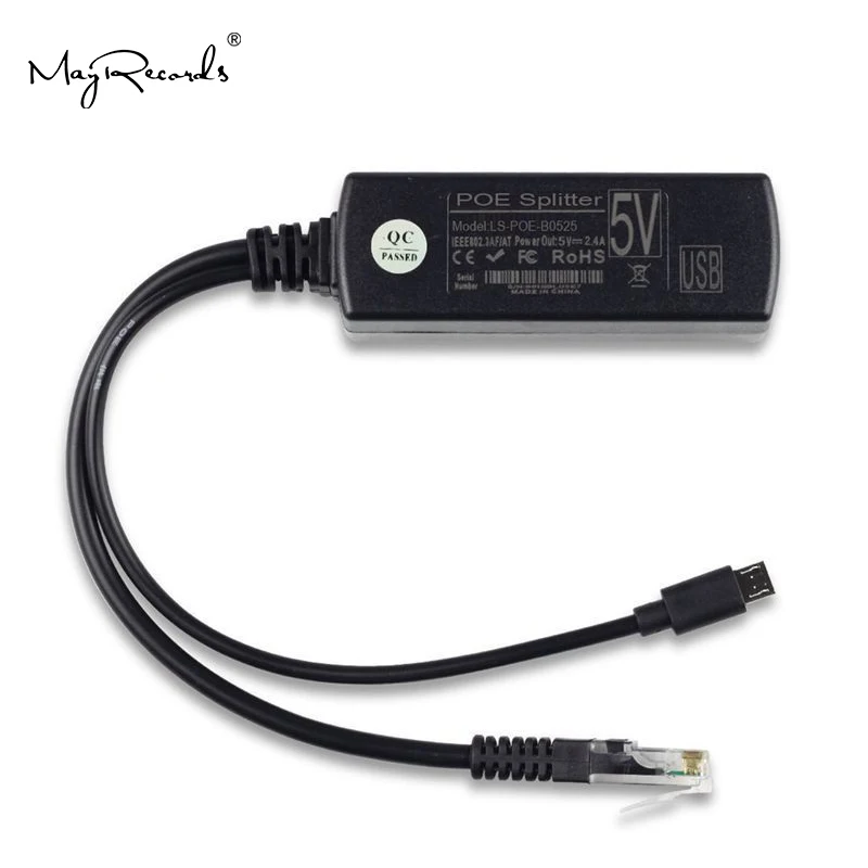 Популярный разветвитель PoE Power Over Ethernet от 48 В до 5 2 4 А адаптер Micro USB 12 Вт|Коробки