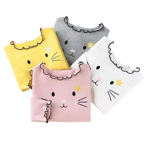 2021 свитер для девочек, кардиган, детские свитера, детская одежда, зимний осенний свитер, футболка, длинная мультяшная кошка