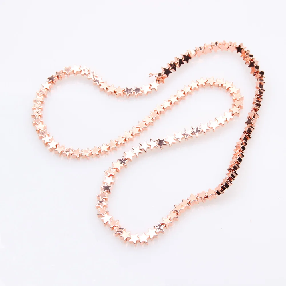 Бусины россыпью с гематита пентаграммой и звездами 4 мм для изготовления