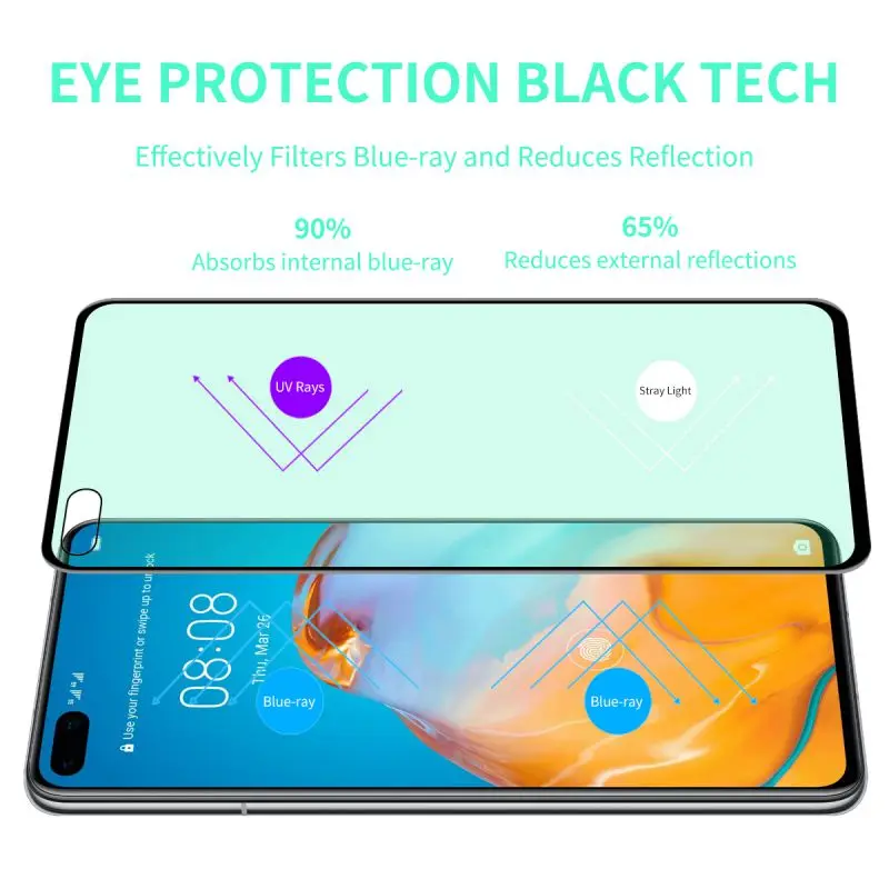 Ультратонкая стеклянная закаленная пленка для HUAWEI P40 0 26 мм 9H 6D серии забота о