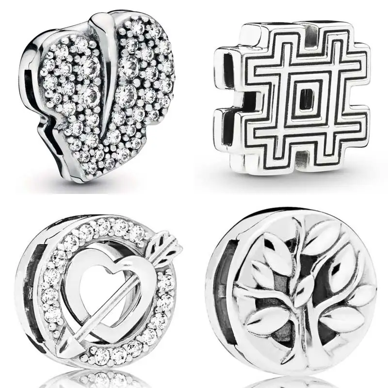 

Reflexions Sparkling Leaf Hashtag Symbol Thee Of Life Clip Charm Fit Europe Bracelet 925 Sterling Silver Beads Diy Jewelry