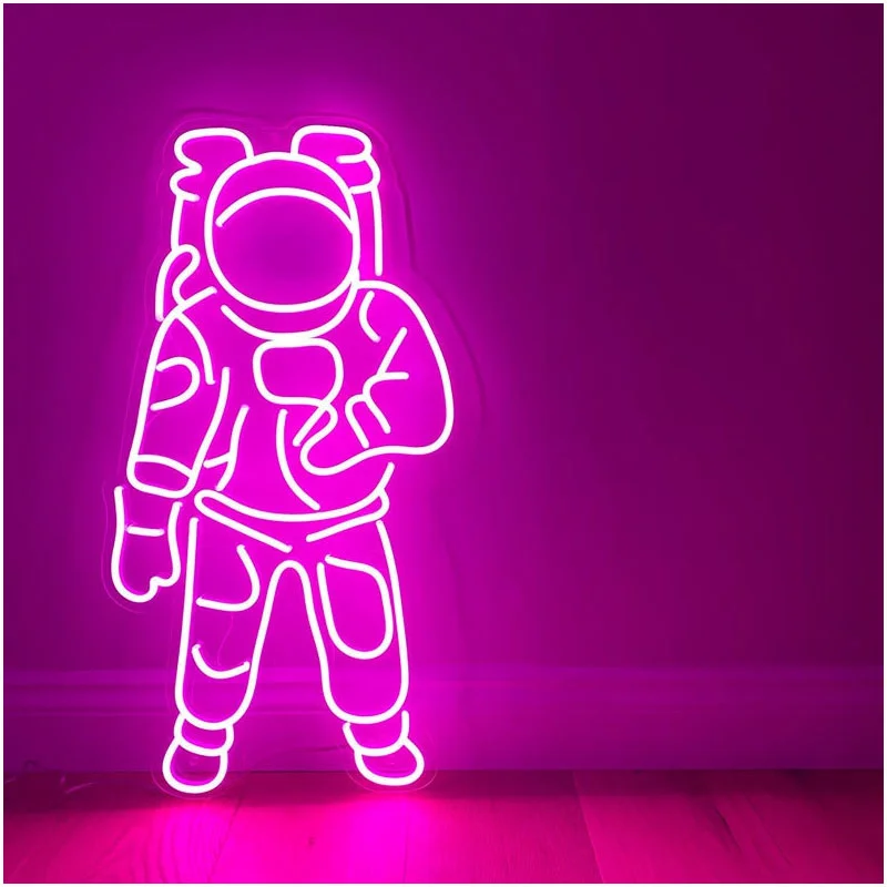 OHANEONK Custom Astronaut Led Neon Sign Light Wall Window Hanging Decor Indoor for Home Room house or store party decoration