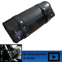 for harley leather saddle bag chopper float cruiser dana softail sportster pu frontrear tools box saddle bag luggage
