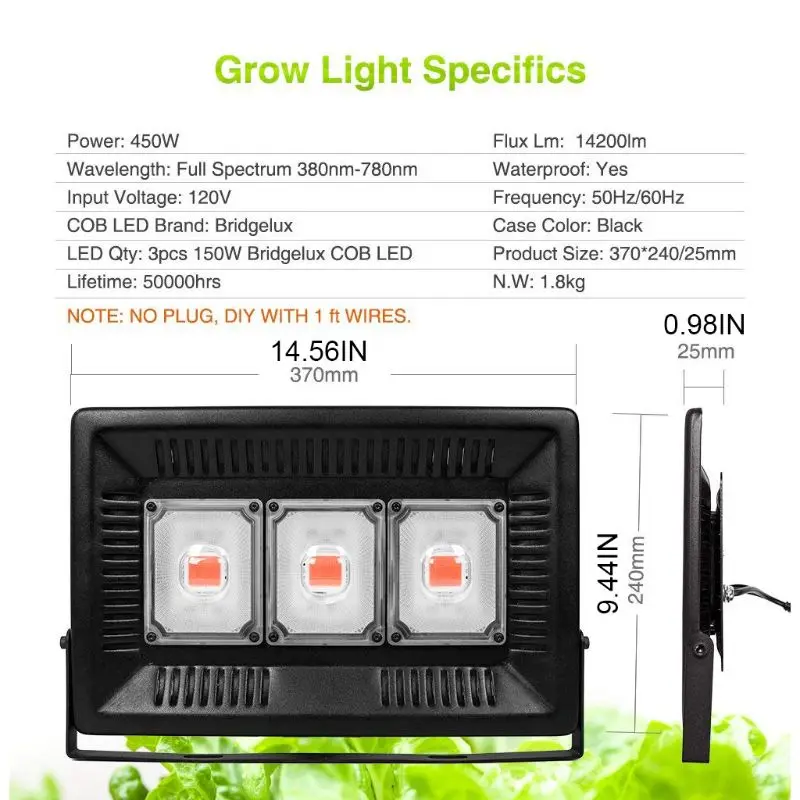 

Ultra-thin LED Grow Pink Light Full-spectrum Floodlight for Indoor Plants 150W Sunlike COB Grow Lamp Garden and Outdoor Supplies