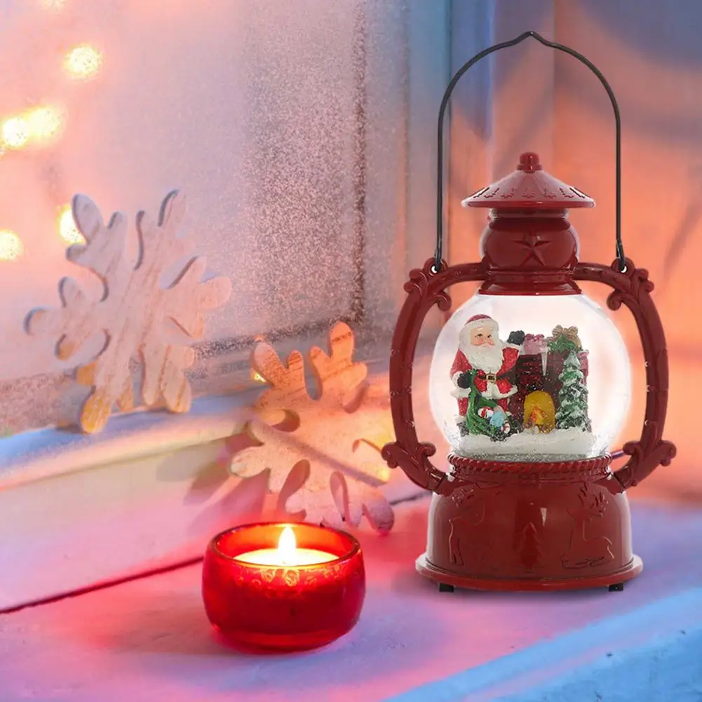 

2021 Christmas Crystal Ball Lantern Glow Christmas Decoration Ornament Luminous Music Box Snowy House Xmas Santa For Home Decor