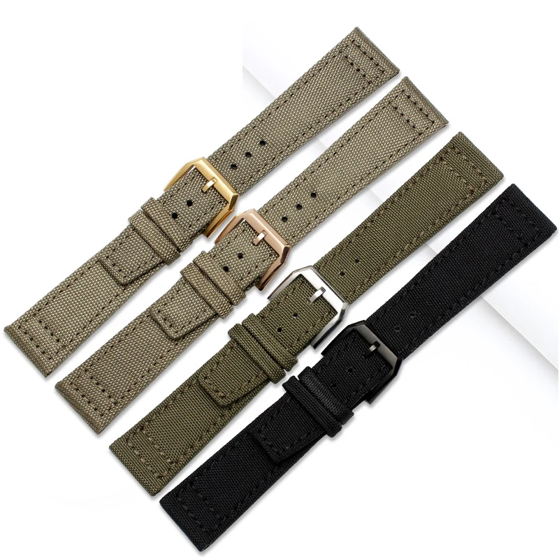 Nylon canvas watchband for IWC- PILOT Portugal Portofino watch strap 20mm 21mm 22mm bracelet black armygreen blue wrist belt