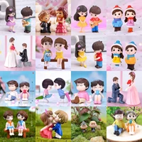 2pcsset lovers couple miniature mini doll diy terrarium figurines fairy garden decor valentines day gift home accessories