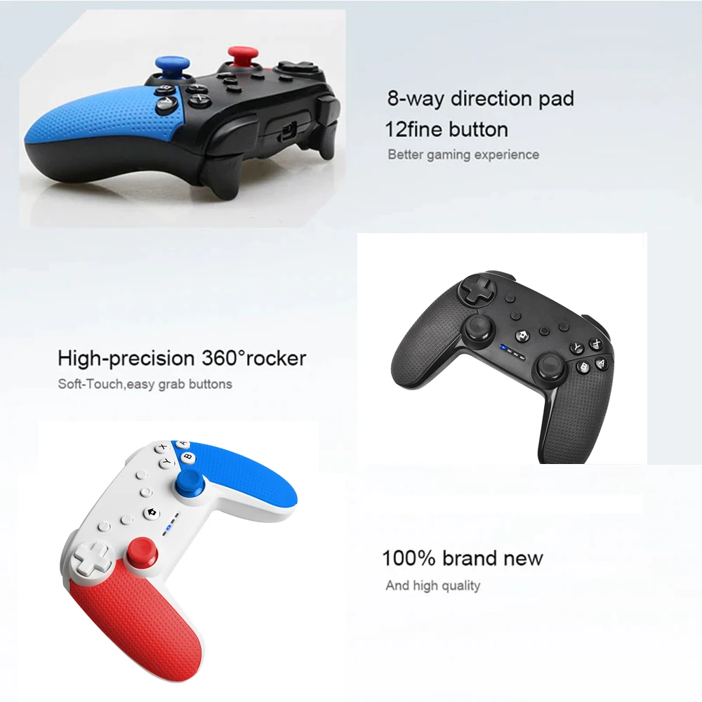 Беспроводной геймпад Powtree Bluetooth-контроллер для консоли switch pro видеоигр USB-джойстик