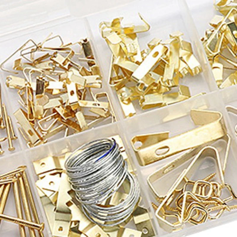 

200 Pcs Picture Hooks Frame Hanger Picture Hangers Kit Heavy Duty Picture Hanging Kit with Nails for Wall Mounting Holes