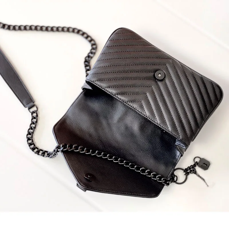

Women Retro Genuine Leather Handbag Female Envelope Chain Shoulder Bag Luxury Designer Lady Messenger Bag Brand Crossbody Bag