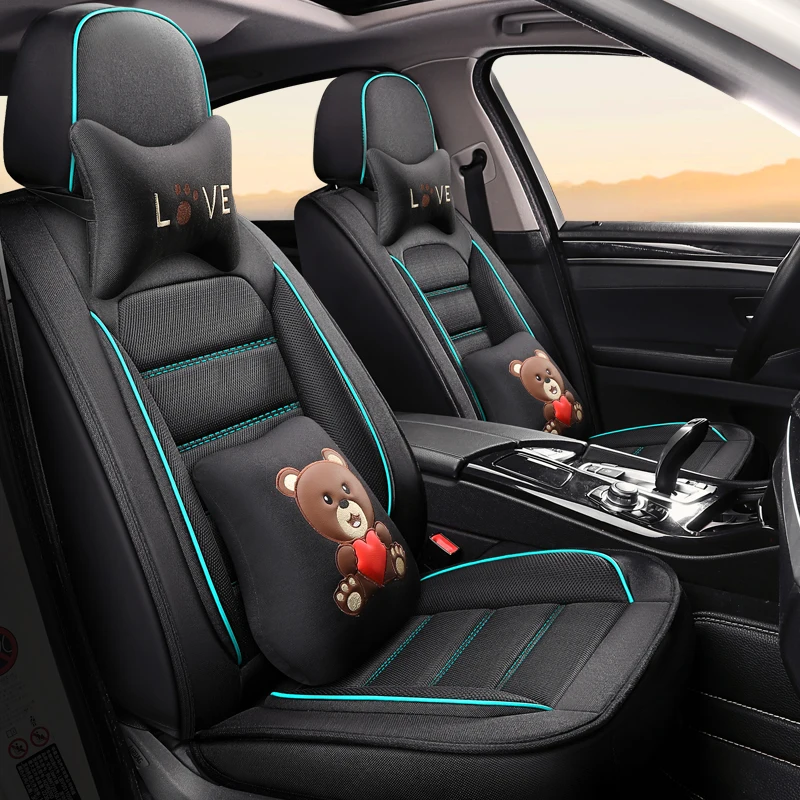 Полное покрытие льняное волокно чехлы для автомобильных сидений Ford fiesta focus mondeo