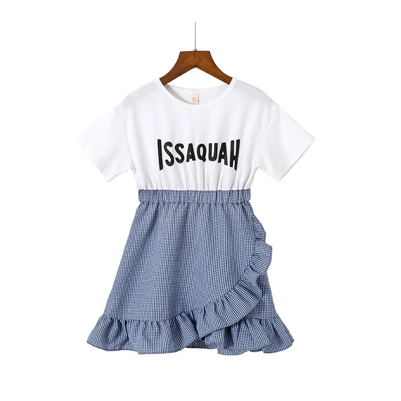 Платье для девочек 2019 новый бренд Летнее платье принцессы девочки с буквенным