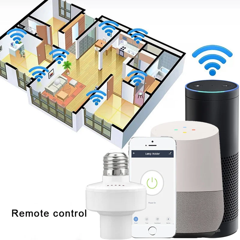 Tuya Wi-Fi + RF433 умный светильник лампы адаптер держатель базы приложение Smart Life