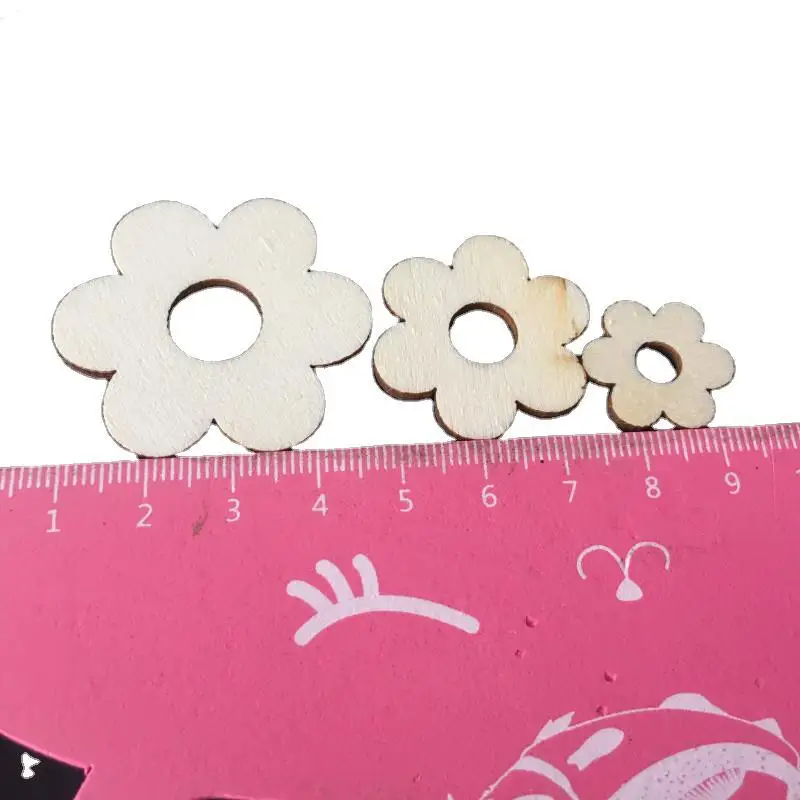

Plum Shaped Wood Crafts DIY Accessories Natural Environmental Protection Wood Chip Creativity