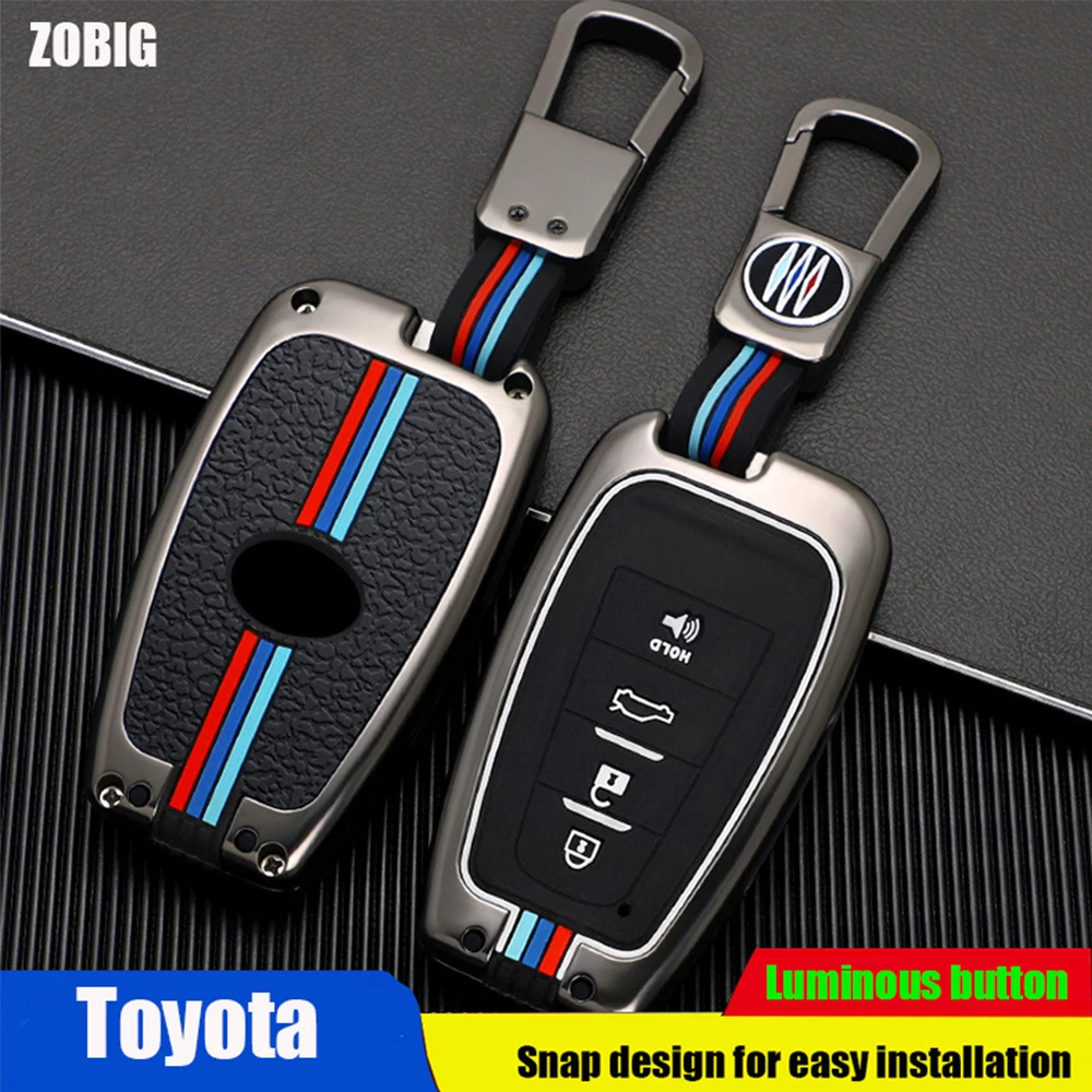 

ZOBIG for Toyota Key Fob Cover Zinc alloy Key Case Cover Protector Compatible with RAV4 Camry Corolla Avalon C-HR Prius GT86