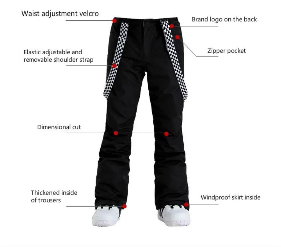 Зимний лыжный костюм мужской теплый водонепроницаемый ветрозащитный шпон