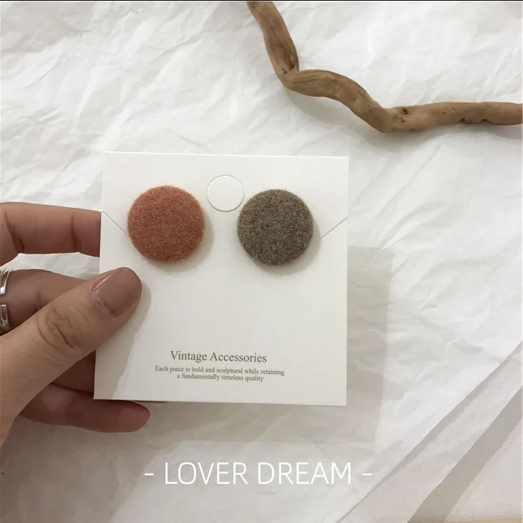 

2020 New Korean Vintage Earrings For Women Cute Felt Earrings Multi Color Earrings Fashion Jewelry