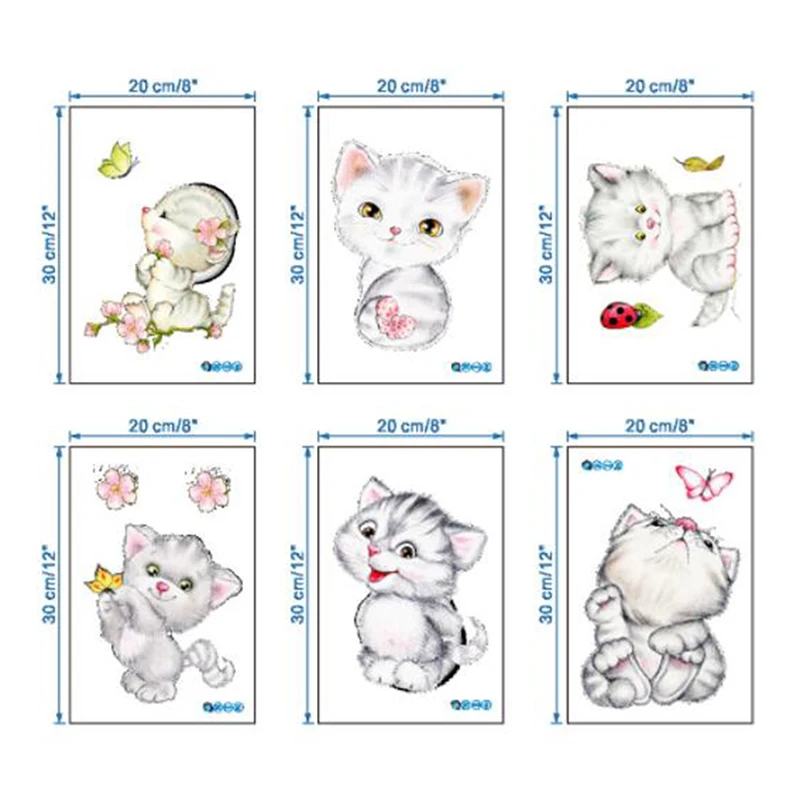 

Simulation Cat Toilet Stickers Removable Wall Stickers Waterproof Self-Adhesive Bathroom Stickers Cute Cartoon Kitten Stickers