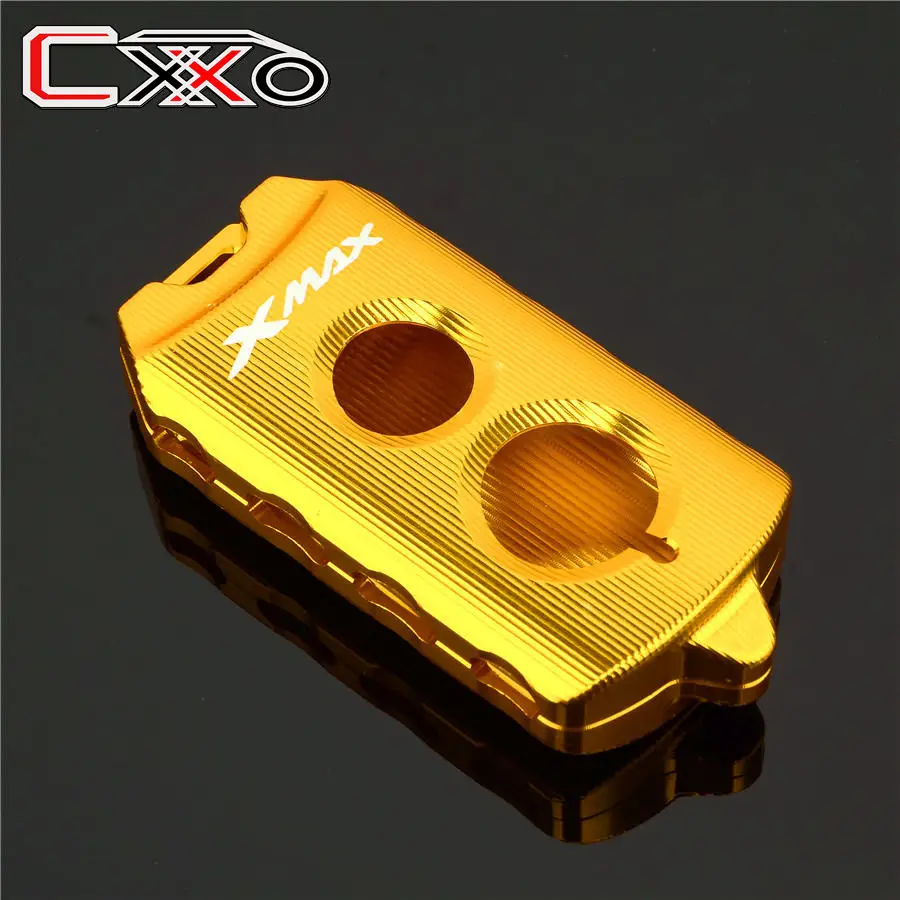 XMAX logo Gold Мотоциклетный алюминиевый чехол для ключей для YAMAHA X-MAX 125 250 400 XMAX 300 17-19 держатель для ключей протектор QBIX AEROX 155 NVX 125 155 - Цвет: XMAX logo Gold
