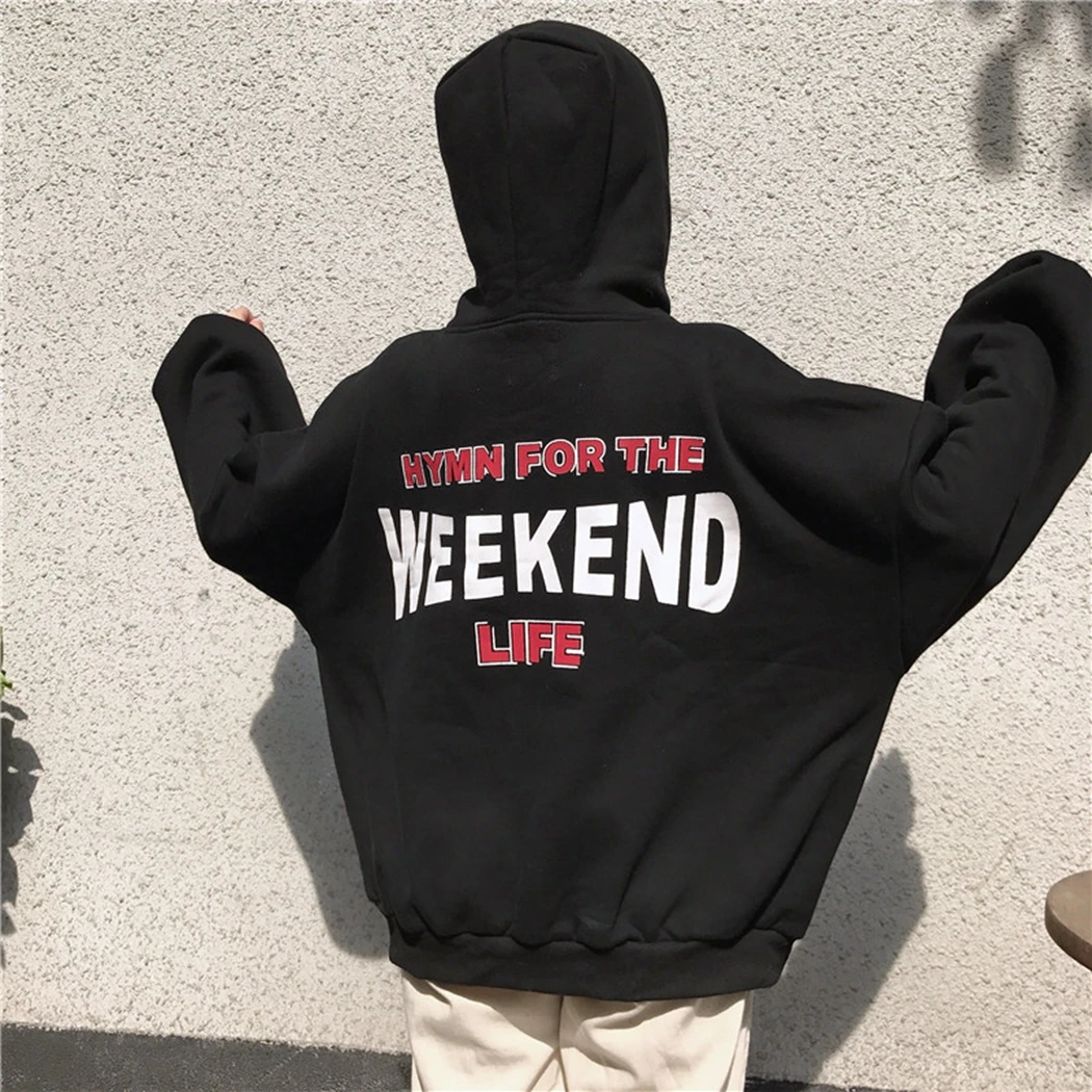 Harajuku зима выходные Толстовка Женская корейский стиль Толстовка Осенняя мода уличная печать худи с надписью пуловеры