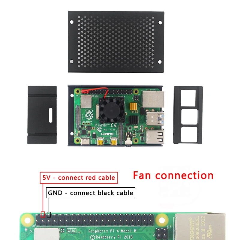 Raspberry Pi 4 Алюминиевый Чехол серебристый черный металлический корпус | Вентилятор охлаждения теплоотвод для Raspberry Pi 4 Модель B