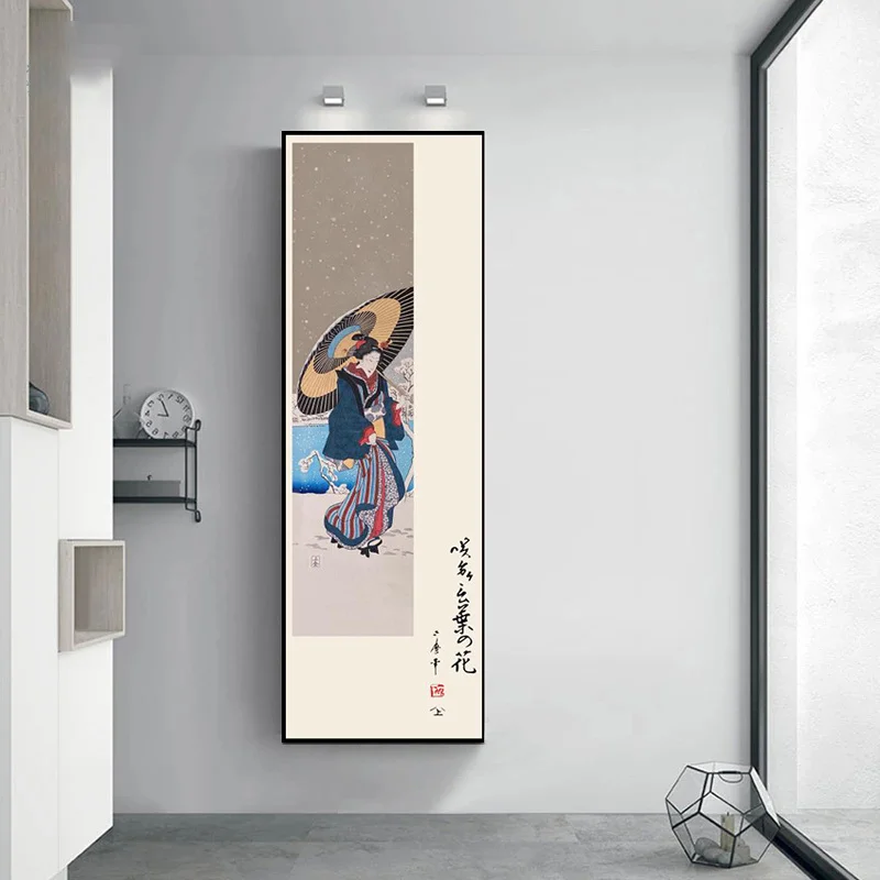 Винтажная картина на холсте в японском стиле