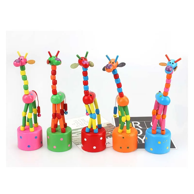 Simulation Intelligence Dancing Stand Colorful Rocking Giraffe Wooden Toy Houten Speelgoed Blocks Oyuncak Brinquedo Kids Toys | Игрушки и