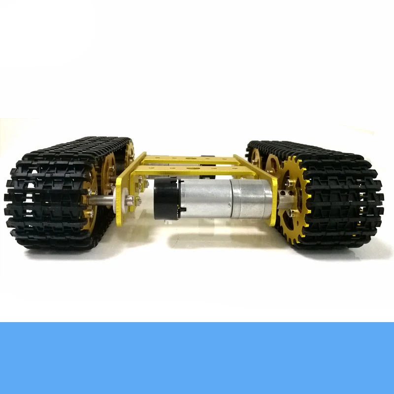 Золотой мини T100 металлический rc Танк шасси комплект с высоким крутящим моментом DC Мотор скорость отзывы умный гусеничный робот образование DIY для Anduino