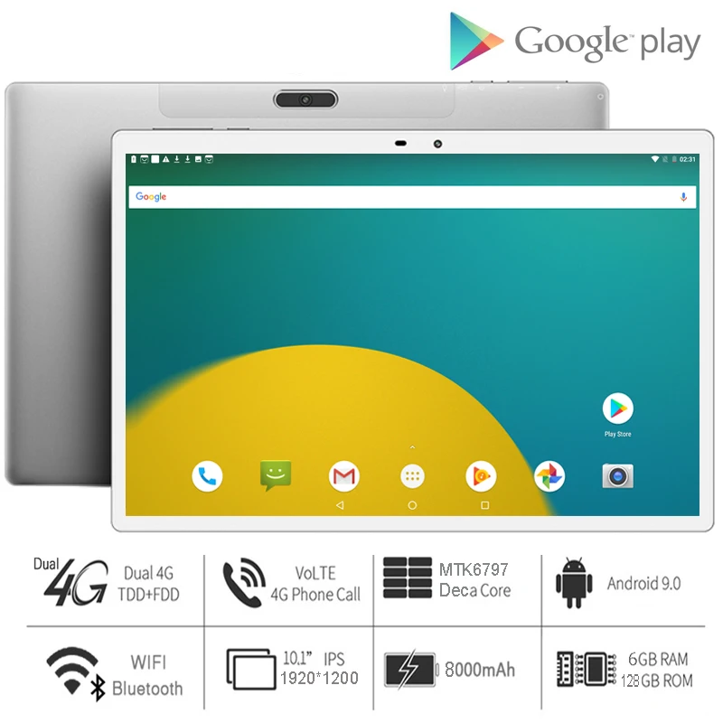 10 дюймовый планшет Deca Core, размер экрана с двумя sim-картами 4G ...