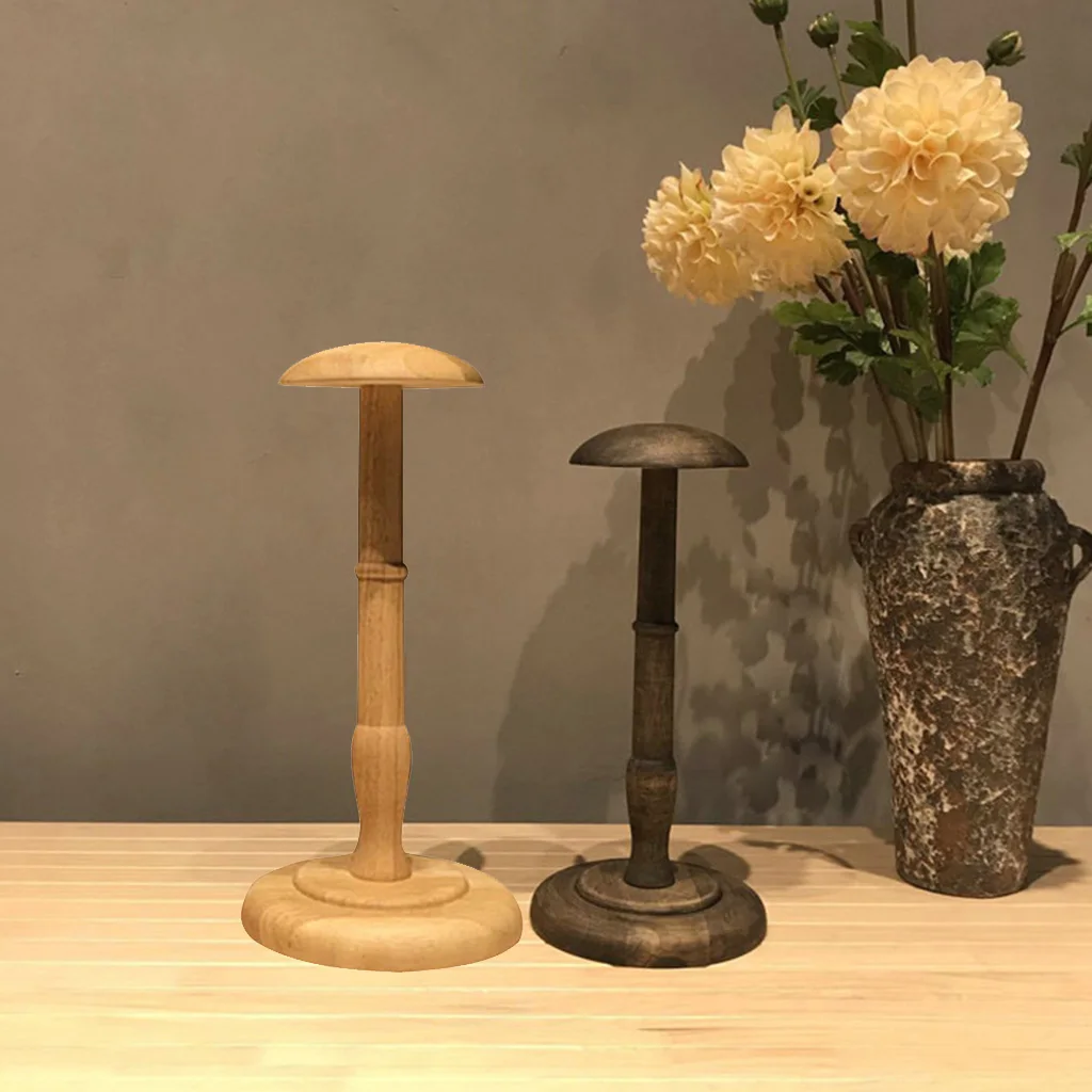 Деревянная подставка витрина для бейсболки берета парика|Стойки париков| |