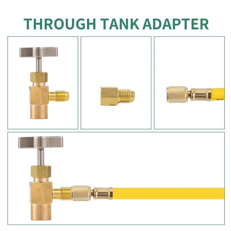AC R134A Freon Charging Refrigerant Kit Including Adapters Quick Couplers | Cables &amp Sockets
