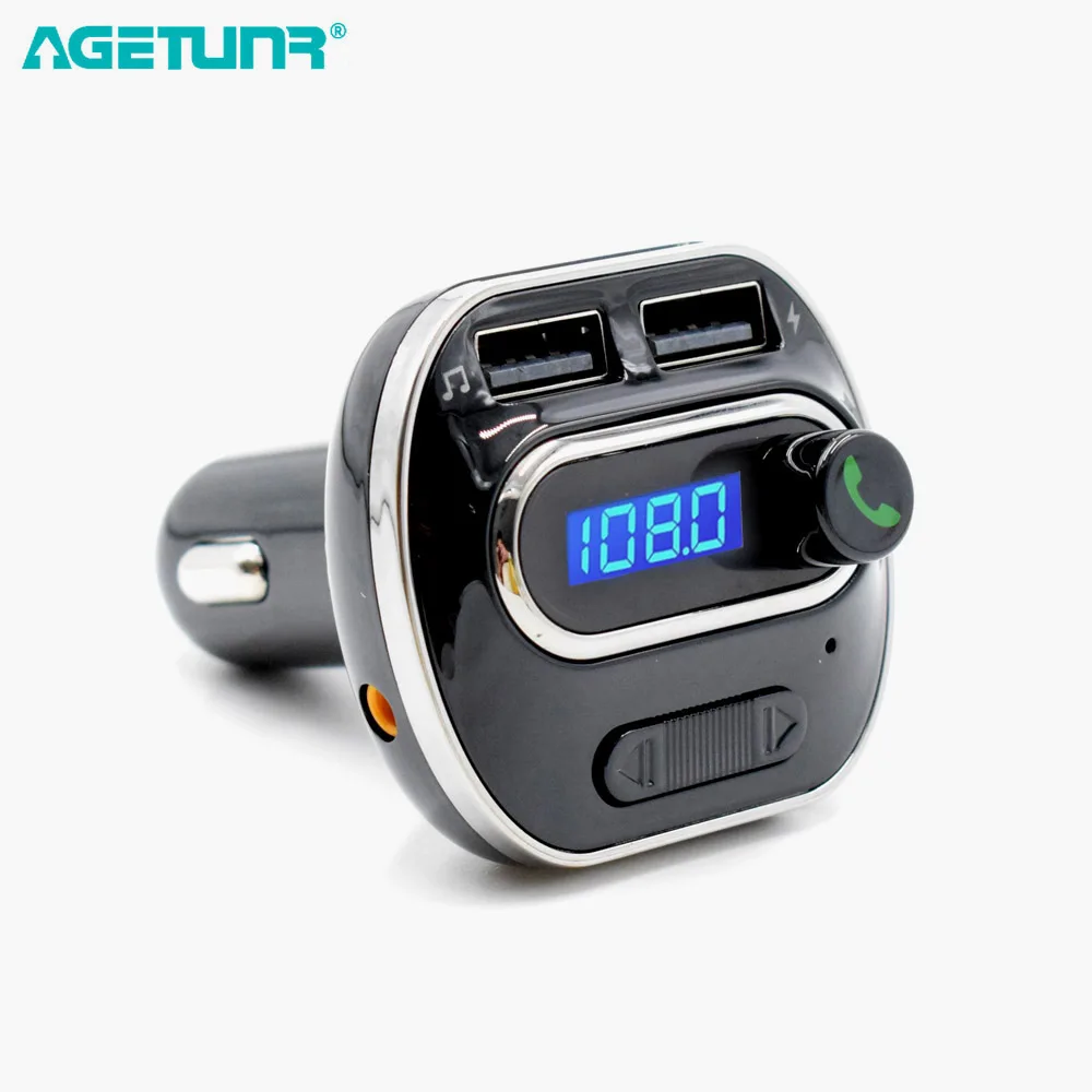 AGETUNR Bluetooth автомобильный комплект громкой связи MP3 плеер fm передатчик 2 USB 5V 3.4A